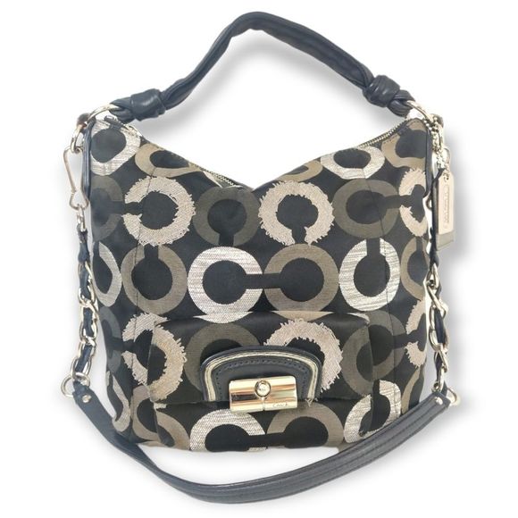 💥 COACH CC SIGNATURE CANVAS GENUINE LEATHER TOTE SHOULDER BAG PURSE HANDBAG - Picture 1 of 15